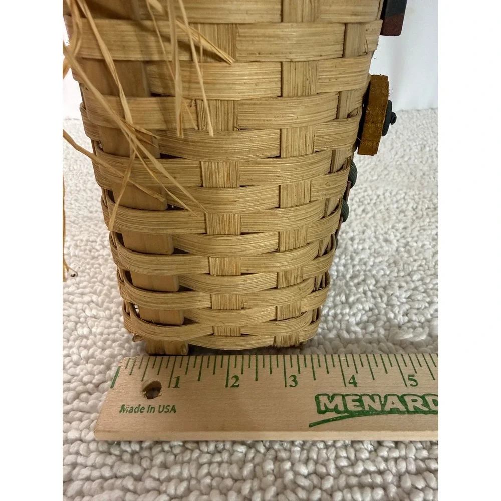 Rustic Woven Wall Basket Birdhouse Sunflower Decor‎ Farmhouse Primitive Handle